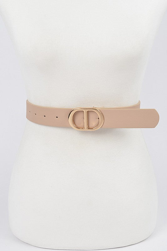Beige Gold Buckle Belt