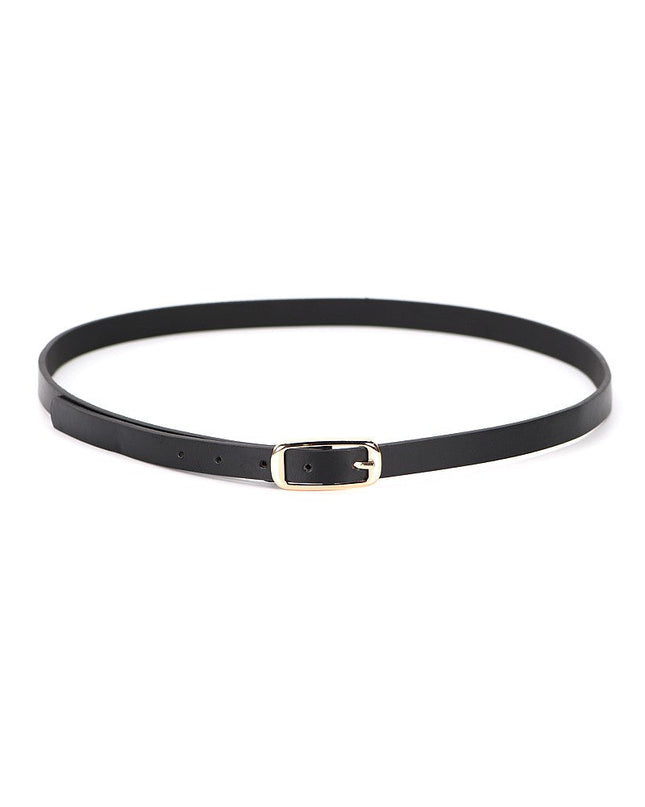 Black Gold Buckle Thin Belt