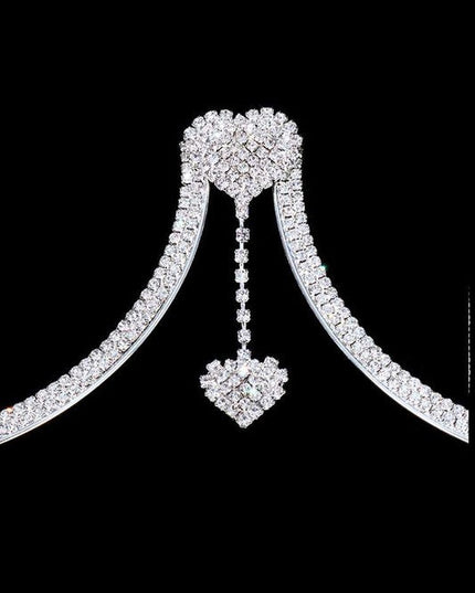 Silver Dangle Heart Bra Chain