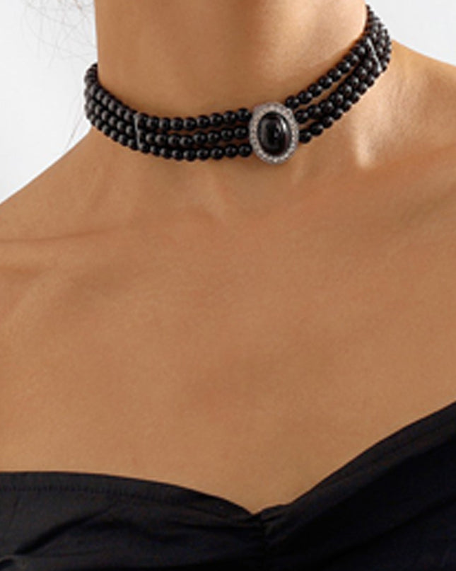 Black Pearl Choker Necklace