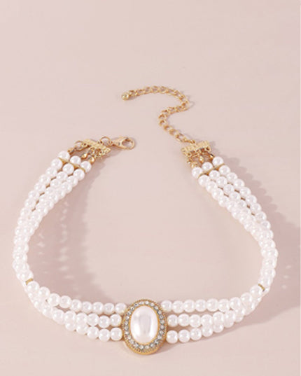 White Pearl Choker Necklace