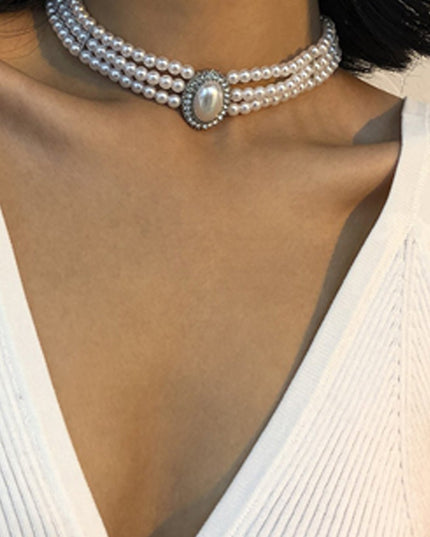 White Pearl Choker Necklace
