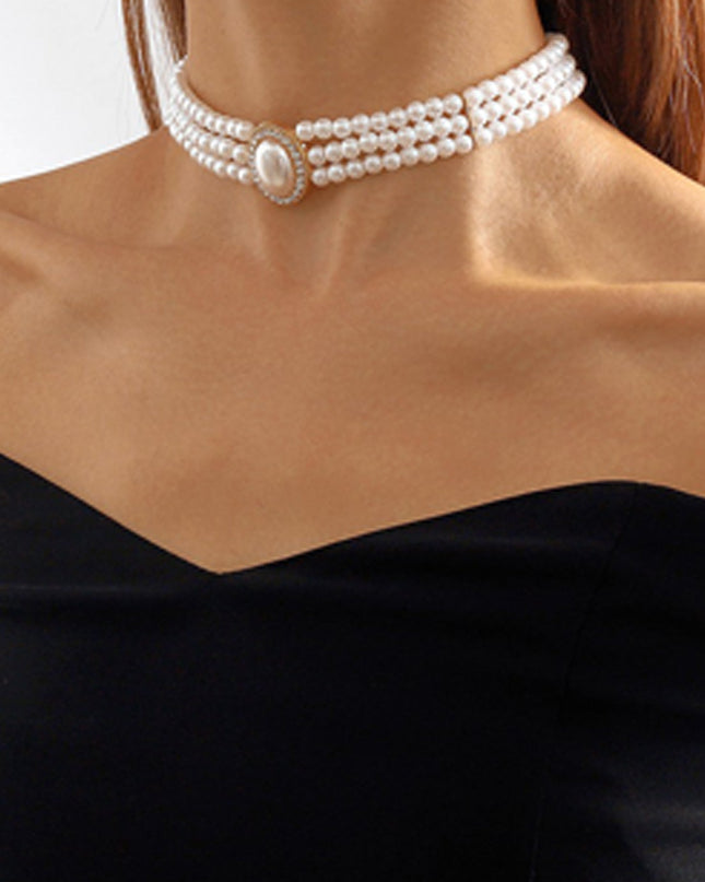 White Pearl Choker Necklace