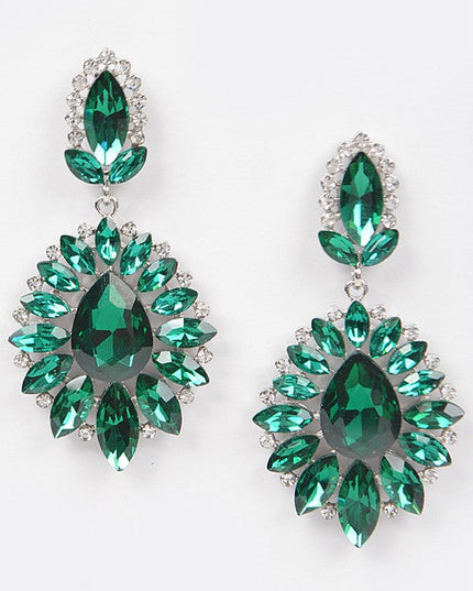 Green Ada Rhinestone Earrings