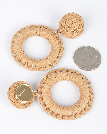Khaki Ring Bamboo Earrings