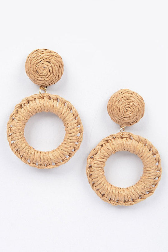 Khaki Ring Bamboo Earrings