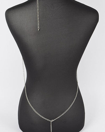 Silver Rhinestone Bra Chain