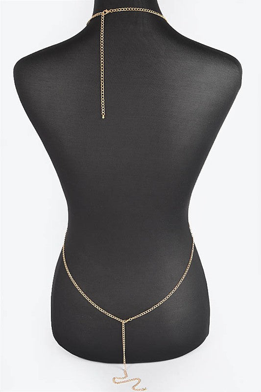 Gold Crystal Glam Rhinestone Bra Chain