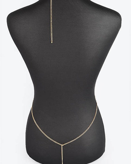 Silver Crystal Glam Rhinestone Bra Chain