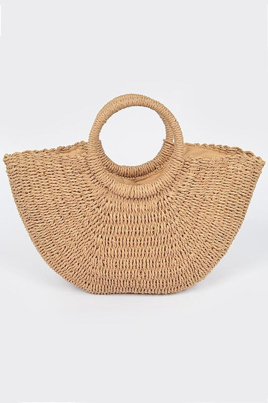 Khaki Shores Straw Bag