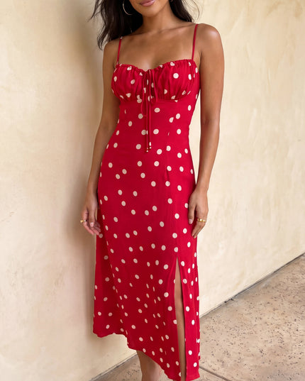 Red Polka Dot Maxi Dress
