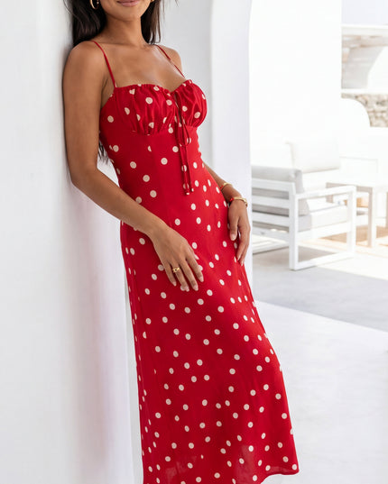 Red Polka Dot Maxi Dress