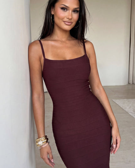 Brown Bandage Mini Dress