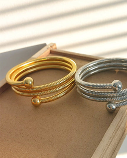 Gold Wrap Flexible Bangle Bracelet