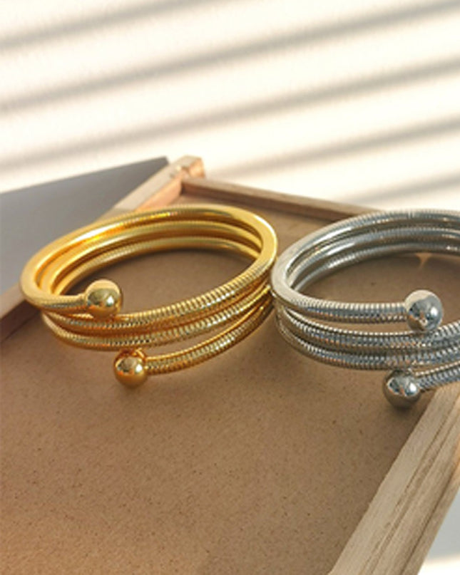 Gold Wrap Flexible Bangle Bracelet