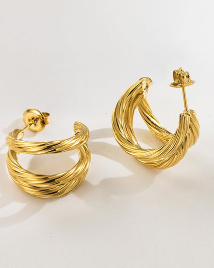 Gold Triple Hoop Earrings