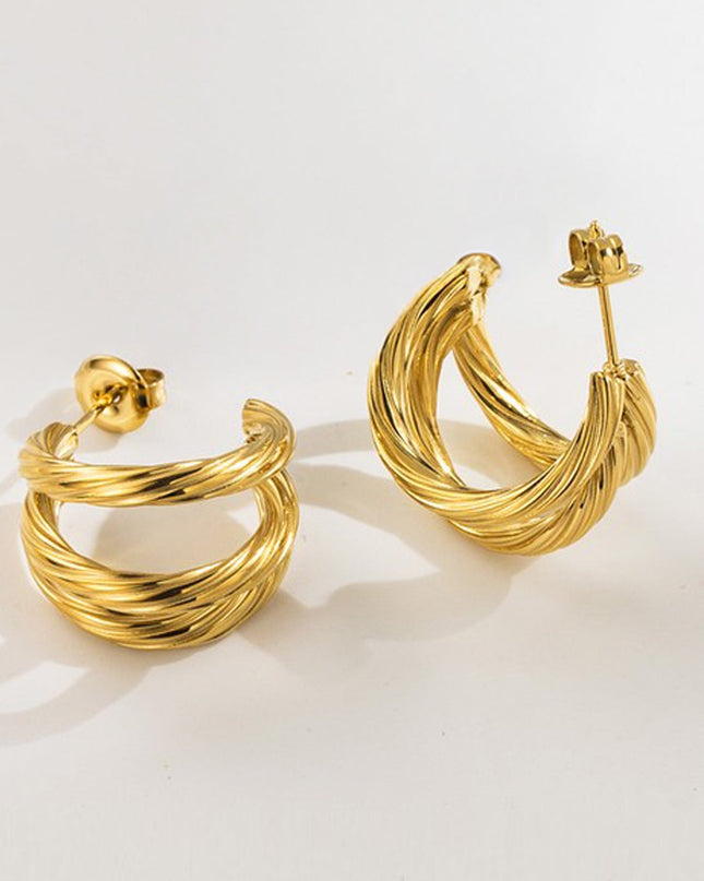 Gold Triple Hoop Earrings