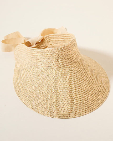 Beige Ribbon Visor Hat