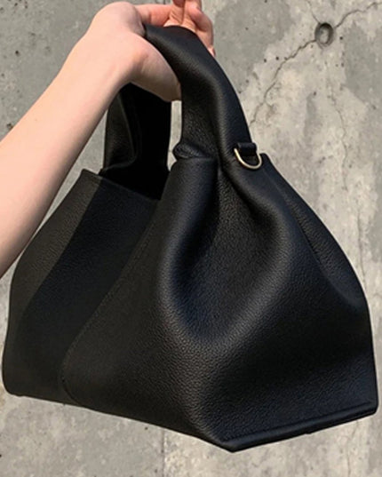 Black Soft PU Leather Handbag