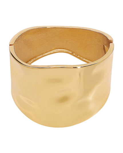 Gold Wide Metal Bangle Bracelet