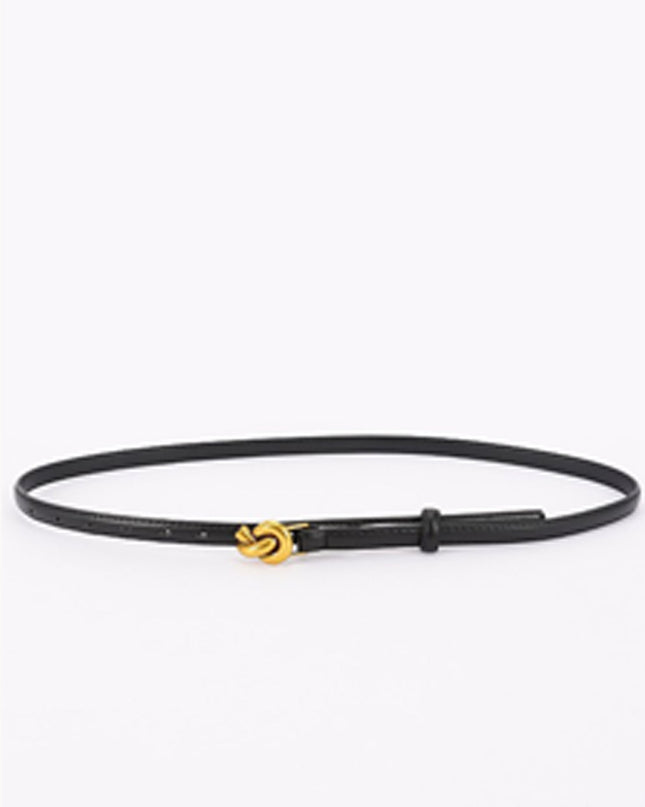 Black Buckle Faux Leather Belt