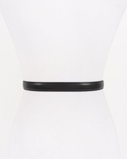 Black Buckle Faux Leather Belt