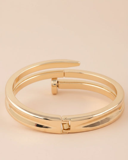 Gold Double Wrap Nail Bangle