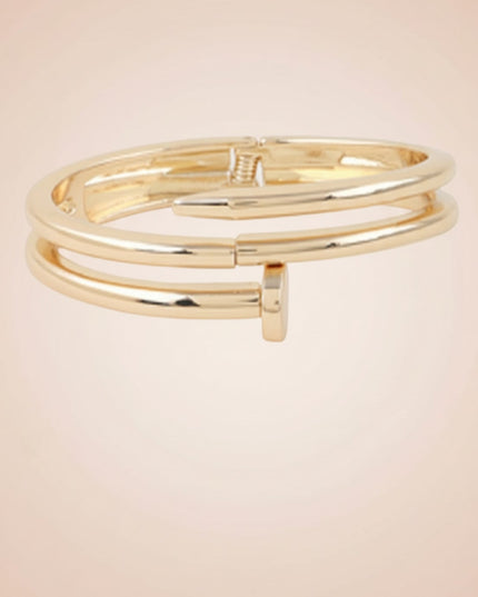 Gold Double Wrap Nail Bangle