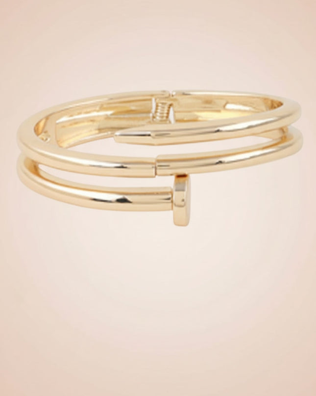 Gold Double Wrap Nail Bangle