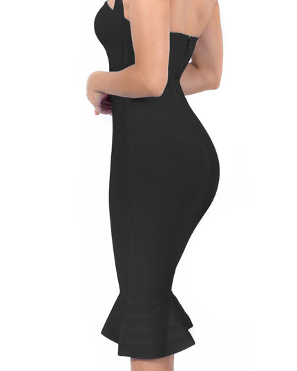 Black Mermaid Bandage Dress