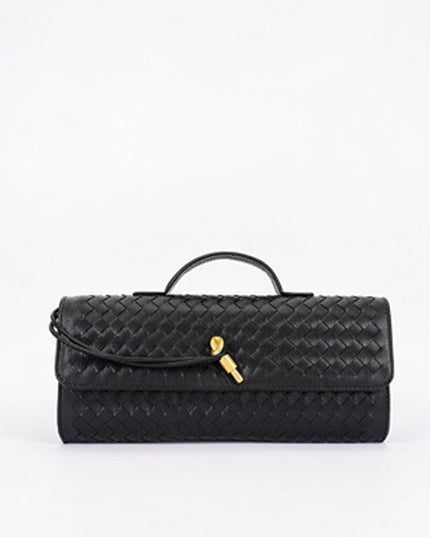 Black Woven Clutch Handbag