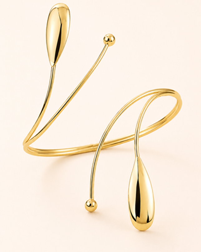 Gold Leaf Arm Cuff - Bracelet