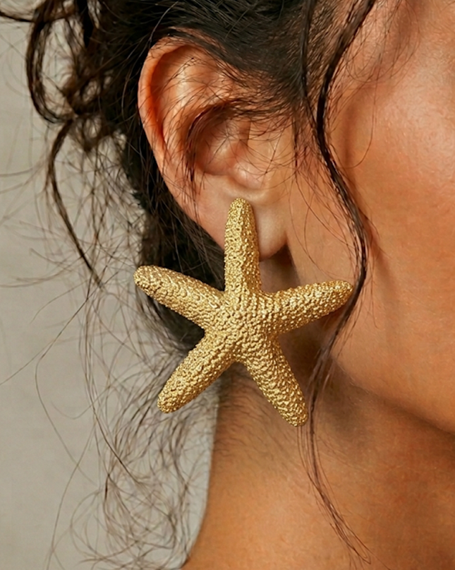 Gold Starfish Earrings
