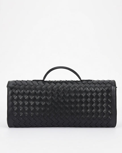 Black Woven Clutch Handbag