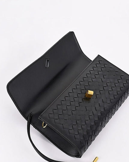 Black Woven Clutch Handbag