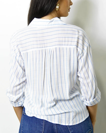 Chambray Blue Twist Stripe Shirt