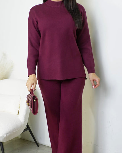 Burgundy Mirel Knit Set