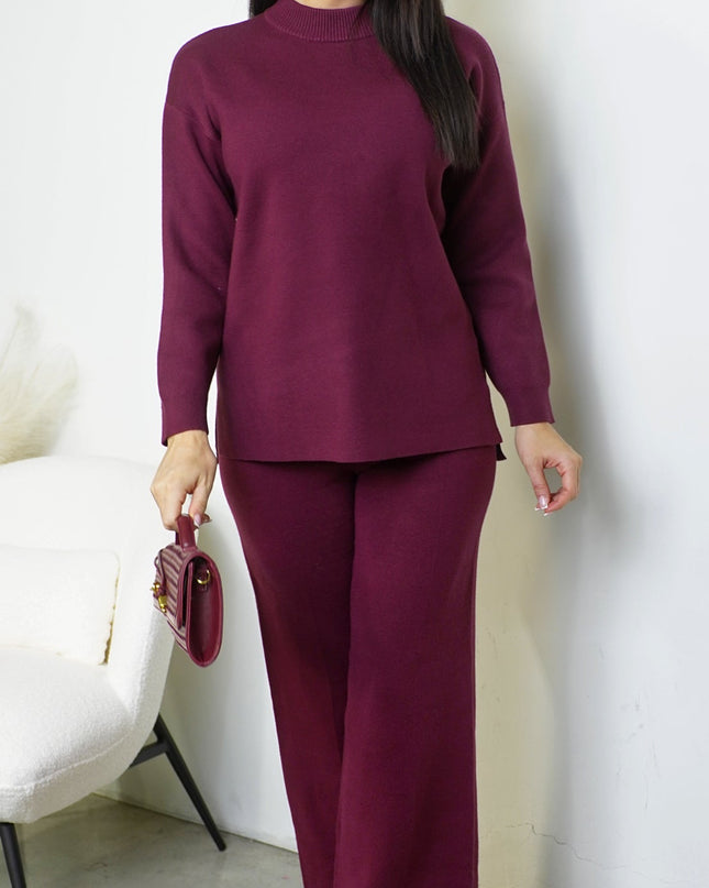 Burgundy Mirel Knit Set