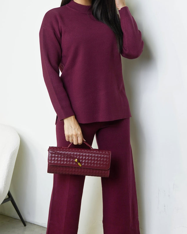 Burgundy Mirel Knit Set