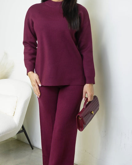 Burgundy Mirel Knit Set