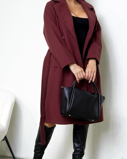 Burgundy Belvra Classic Trench