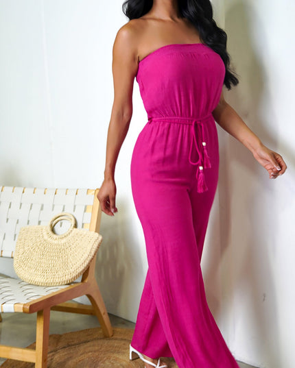 Pink May Tube Jumpsuit