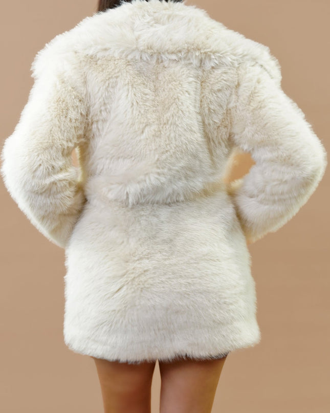 Ivory Faux Fur Coat