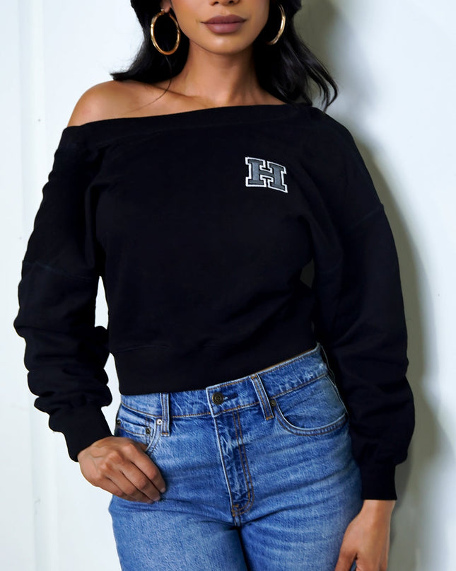Black Off Shoulder Sweater