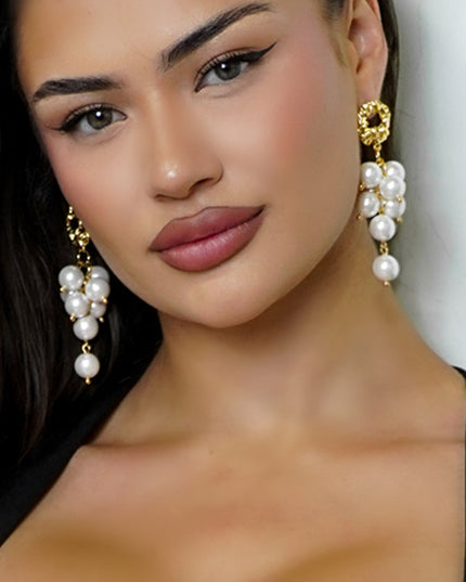 Gold Raya Pearl Earrings