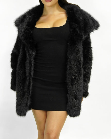 Black Faux Fur Coat