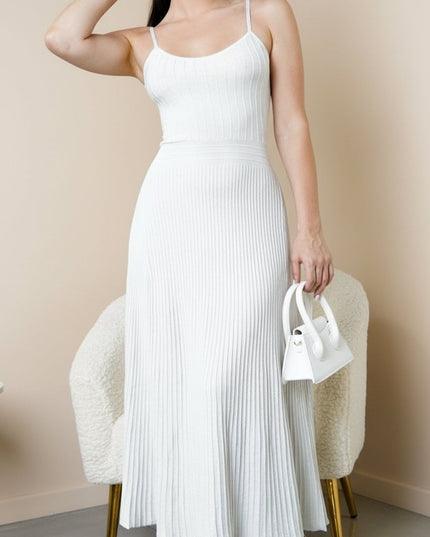 Silver Shimmer Knit Midi Dress