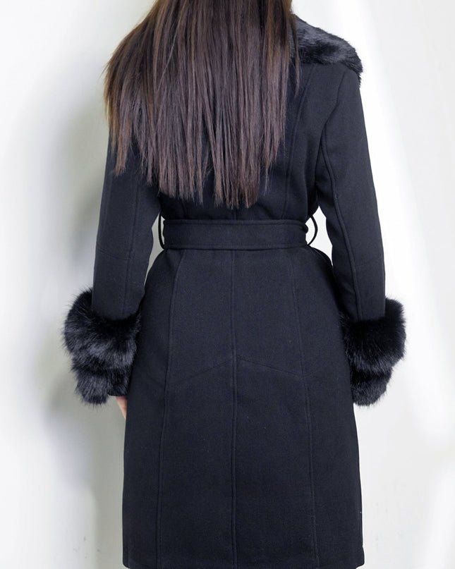 Black Faux Fur Coat