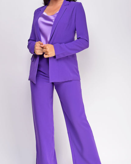 Purple Blazer And Pants Set