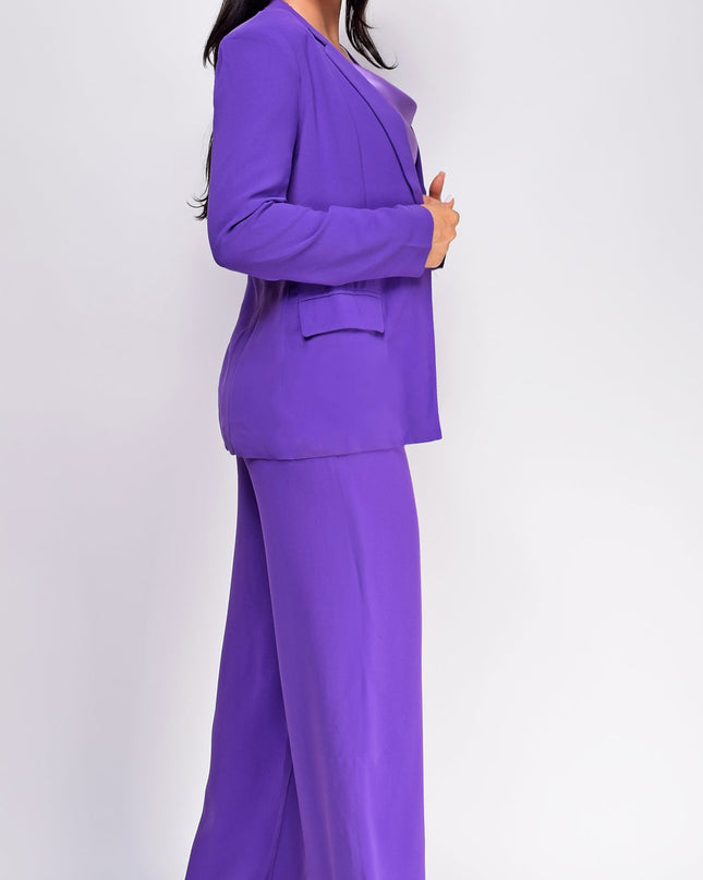 Purple Blazer And Pants Set